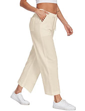 Load image into Gallery viewer, UNibelle Women Linen Drawstring Pants Comfy Lounge Homewear Trouser with Pockets
