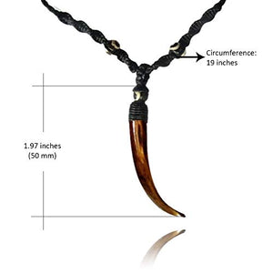 Earth Accessories Sustainably Sourced Organic Bone Tooth Necklace - Tribal Necklace or Tribal Jewelry for Surfer, Boho, or Caveman Inspired Looks or Costumes
