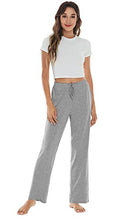 Load image into Gallery viewer, WiWi Bamboo Pajama Pants for Women Soft Sweatpants Casual Wide Leg Bottoms Drawstring Sleep Pant S-XXL, Heather Grey, XX-Large
