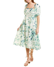 Load image into Gallery viewer, Johnny Was Womens Marble Linen Midi Dress, S, Green
