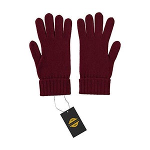 Manio Cashmere Knitted Gloves (Burgundy), Medium