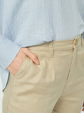 Load image into Gallery viewer, Women&#39;s Linen Blend Straight Leg Pant Relaxed Fit All Day Pant with Pockets Khaki(L)

