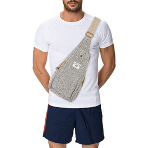 Suman Enterprises Hemp Sling Backpack- Hemp Cross body Bag- Hemp Shoulder Backpack Adjustable Strap for Men & Women (Black)
