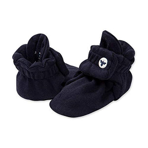 Burt's Bees Baby baby boys Booties, Organic Cotton Adjustable Infant Shoes Slipper Sock, Navy Blue, 3-6 Months US
