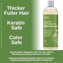 Load image into Gallery viewer, LuxeOrganix Biotin Thickening Shampoo for Thinning Hair - Organic, Volumizing Formula with Mint, Tea Tree &amp; Rosemary for Healthy Scalp and Hair Growth - Safe for Colored or Keratin Treated Hair.
