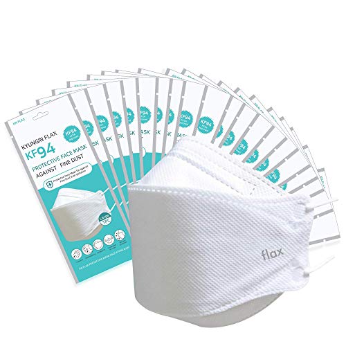 KN FLAX [20Packs] KF-94 - Face Protective Mask for Adult (White) [Made in Korea] [20 Individually Packaged] Premium KF-94 Certified Face Safety White Dust Mask for Adult [English Packing]