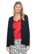 Load image into Gallery viewer, Women Casual Lightweight Soft Bamboo Cardigan Open Front Lounge - Made in USA (Large, Black)
