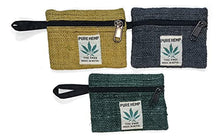 Load image into Gallery viewer, Set of 3 - Zippered Hemp Coin Purse, Wallet, Pouch, Organizer - Handmade in Nepal, Multi-use…
