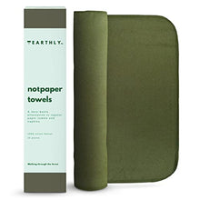 Load image into Gallery viewer, Earthly Co. Reusable Paper Towels - 10 Pack - Cloth Paper Towels Reusable Washable - Roll of Reusable Napkins Paperless Paper Towels - Absorbent + Long Lasting - Zero Waste Products - (Green)
