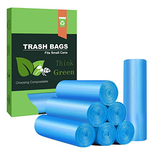 Garbage Bag 100PCS Trash Bag Garbage Bags Waste Basket Liners for Bathroom,  Kitchen ,Bedroom, Office Pet Car 15 Liter Trash Can,GREEN 