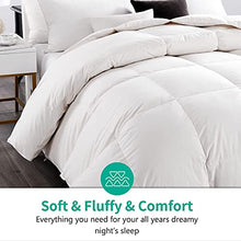 Load image into Gallery viewer, APSMILE Feather Down Comforter Full/Queen Size - Organic Cotton 650 Fill Power Medium Warm Fluffy Goose Feather Down Duvet Insert for All Season (90x90, Ivory White)
