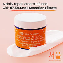 Load image into Gallery viewer, SeoulCeuticals Korean Skin Care 97.5% Snail Mucin Repair Cream - Korean Moisturizer Day Night Cream Snail Mucin Extract - All In One Recovery Power For The Most Effective K Beauty Routine 2oz
