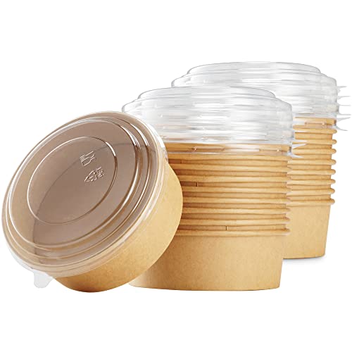 25 Pack Round Deli Containers Eco Friendly To-Go Microwavable