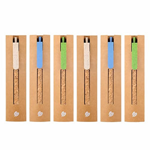 Hamurubi Eco-Friendly Ballpoint Pens 1.0mm Fine Ink Refills Retractable Writing Pens Sustainable Cork & Wheat Straw Green Office Back to School Supplies…