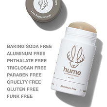 Load image into Gallery viewer, Hume Supernatural Natural Deodorant Aluminum Free for Women &amp; Men, Natural Ingredients, Probiotic, Plant Based, Baking Soda Free, Aloe, &amp; Cactus Flower, Anti Sweat, Stain &amp; Odor – Fragrance Free, 1 Pack
