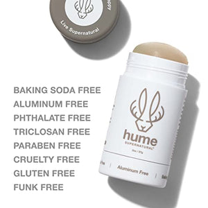 Hume Supernatural Natural Deodorant Aluminum Free for Women & Men, Natural Ingredients, Probiotic, Plant Based, Baking Soda Free, Aloe, & Cactus Flower, Anti Sweat, Stain & Odor – Fragrance Free, 1 Pack