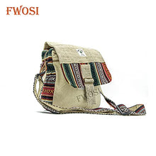 Load image into Gallery viewer, trendy large himalayan hemp handmade boho side shoulder bag, crossbody sidebag, messenger purse bag., White, Multicoloured
