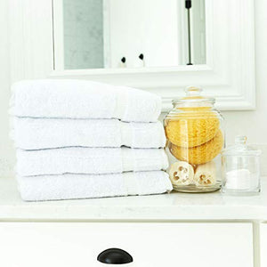 SALBAKOS Organic Turkish Cotton Hotel Bath Towel, 700 GSM, 27 by 54 Inch, Pack of 4, White