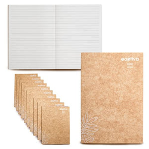 Lined Notebook Set [10 pack] 100% Recycled Notebooks - Composition Notebooks Wide Ruled - A5 Notebook - Notebooks College Ruled - Notebook Pack - Notebooks Bulk - Libretas De Apuntes Bonitas