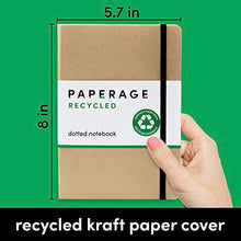 Load image into Gallery viewer, PAPERAGE Recycled Dotted Journal Notebook, (Kraft Natural Brown), 160 Pages, Medium 5.7 inches x 8 inches - 100 gsm Thick Paper, Hardcover
