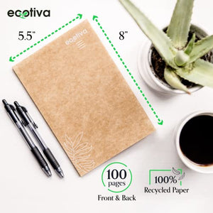 Lined Notebook Set [10 pack] 100% Recycled Notebooks - Composition Notebooks Wide Ruled - A5 Notebook - Notebooks College Ruled - Notebook Pack - Notebooks Bulk - Libretas De Apuntes Bonitas