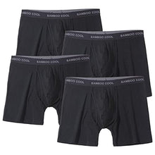 Load image into Gallery viewer, BAMBOO COOL Men’s Underwear boxer briefs Soft Comfortable Bamboo Viscose Underwear Trunks (4 Pack) (M, black long boxer briefs)
