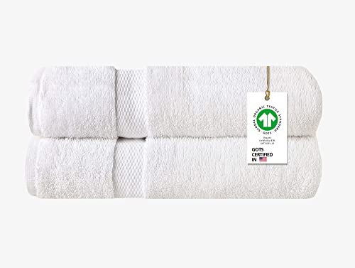 A1 HOME COLLECTIONS 100% Organic Cotton Towels 700 GSM Plush Feather Touch Quick Dry Bath Sheet, Pack of 2 GOTS Certified, Oeko-Tex Green Certified, Organic Cotton Bath Sheet, 36