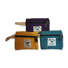 Load image into Gallery viewer, Set of 3 - Zippered Hemp Coin Purse, Wallet, Pouch, Organizer - Handmade in Nepal, Multi-use…
