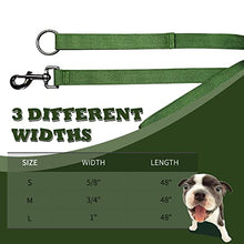 Load image into Gallery viewer, Pawhuggies Olive Green 4 FT Soft Natural Bamboo Fabric Dog Leash, Strong Durable, Handle with an O-Ring, for Small Medium Large Dogs, 3 Different Widths
