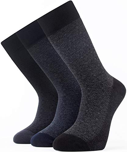 Bambooven Men's 3 Pairs Premium Bamboo Dress and Trouser Socks