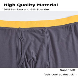 Zonbailon 6-Pack Mens Breathable Comfort underwear, Bamboo Boxer Briefs 2xl