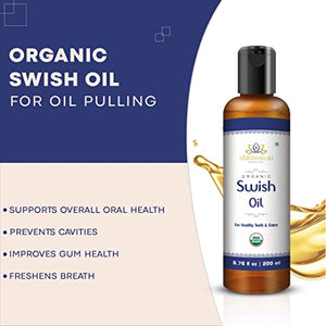 Shivamastu Ayurveda Swish Oil– Organic Oil Pulling Rinse with Coconut Oil– for Oral Health, Teeth, & Gums* – 6.76 fl oz - 200ml