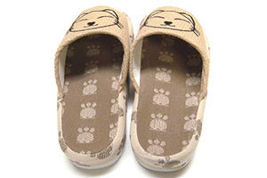 KNP260016S/Arch Support Wide Width Bamboo Cat House Slippers/US6-7,Wide/Beige/Brown