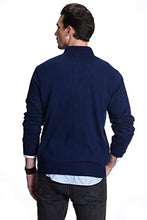 Load image into Gallery viewer, State Cashmere Half Zip Mock Neck Sweater - Long Sleeve Pullover for Men Made with 100% Pure Cashmere Sourced from Inner Mongolia Goats - Soft, Lightweight &amp; Versatile - (Navy, Small)
