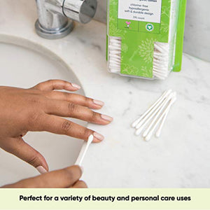 Sky Organics Organic Cotton Swabs for Sensitive Skin, 100% Pure GOTS Certified Organic for Beauty & Personal Care, 4 Pack