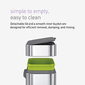 simplehuman Compost Caddy, Detachable and Countertop Bin, 4 Liter / 1.06 Gallon, Brushed Stainless Steel