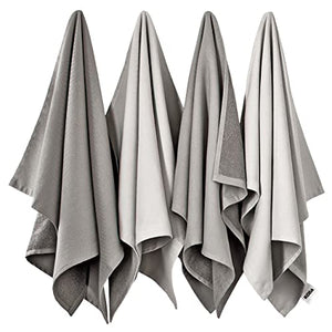 KODA Premium Silver Infused Kitchen Towels - 100% Organic Cotton Dish Towels - Odor Controlled Tea Towels (Pack of 4)