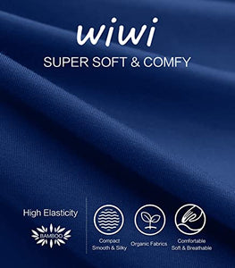 WiWi Bamboo Pajama Pants for Women Soft Sweatpants Casual Wide Leg Bottoms Drawstring Sleep Pant S-XXL, Blue Depth, Large