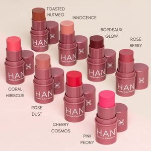 HAN Skincare Cosmetics Vegan, Cruelty-Free, Clean 3-in-1 Multistick for Cheeks, Lips, Eyes, Rose Dust | 0.20 oz