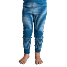 Load image into Gallery viewer, Hocosa of Switzerland Little Boys Organic Wool Long-Underwear Pants, Blue &amp; White Stripe , 92/2yr(Ht 36 in.)
