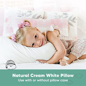2-Pack Toddler Pillow - Soft Organic Cotton Toddler Pillows for Sleeping - 13X18 Small Pillow for Kids - Kids Pillows for Sleeping - Kids Pillow for Travel, School, Nap, Age 2 to 5 (Soft White)