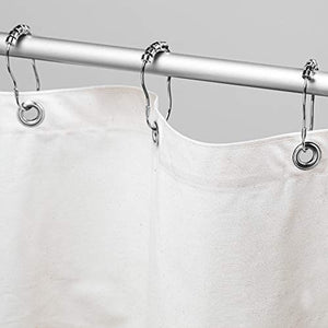 Bean Products Organic Cotton Stall Shower Curtain (White), [36" x 74"] | All Natural Materials - Made in USA | Works with Tub, Bath and Stall Showers