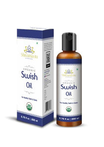 Shivamastu Ayurveda Swish Oil– Organic Oil Pulling Rinse with Coconut Oil– for Oral Health, Teeth, & Gums* – 6.76 fl oz - 200ml