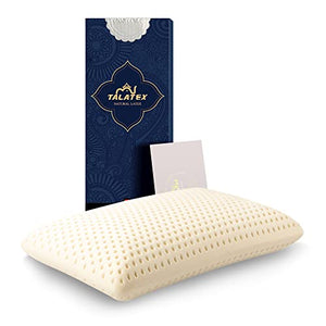Talatex Talalay 100% Natural Premium Latex Pillow, Soft Pillow with Organic Pillowcase Helps Relieve Pressure, No Memory Foam Chemicals, Perfect Package Best Gift with Removable Tencel Cover