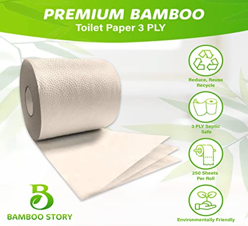Bamboo Toilet Paper Rolls 3 Ply Unbleached Color Tissue for Bathroom -  China Toilet Tissue and Tissue Paper price