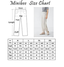 Load image into Gallery viewer, Minibee Women&#39;s New Cotton Linen Tapered Cropped Pants Elastic Waist Trousers Beige-XL
