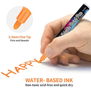 IJIANG Acrylic Paint Pens for Rock Painting Outdoor Waterproof Paint Markers Tire Pen, Water-Based Eco-Friendly Non-Toxic Anti - UV, Bright Long-Lasting Strong Coverage, 12 Colors