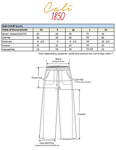 Cali1850 Women's Casual Linen Pants - Drawstring Smocked Waist Oceanside Lounge Beach Trousers with Pockets 7024Z-LNN Oatmeal M