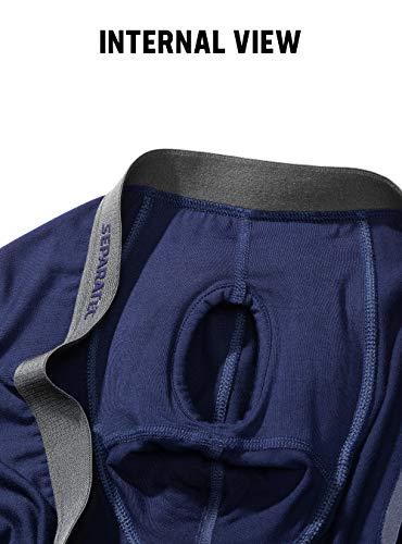 Separatec Men's Premium Cotton Dual Pouch Underwear Stripe Comfort Soft  Boxer Briefs 3 Pack(S,Navy Blue/Navy Blue Stripe/Navy Blue Thick Stripe) :  : Clothing, Shoes & Accessories