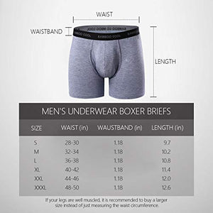 Men's Underwear Bamboo Viscose Long Section Mens Boxer Briefs Soft Comfortable(4 Pack)(XXL)
